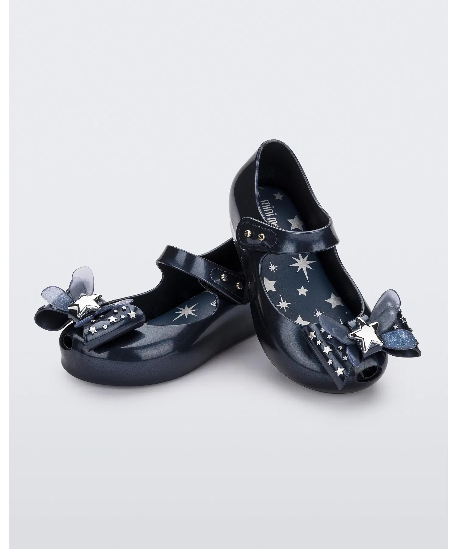 Детские балетки Melissa Ultragirl Star II с бантом тёмно-синие