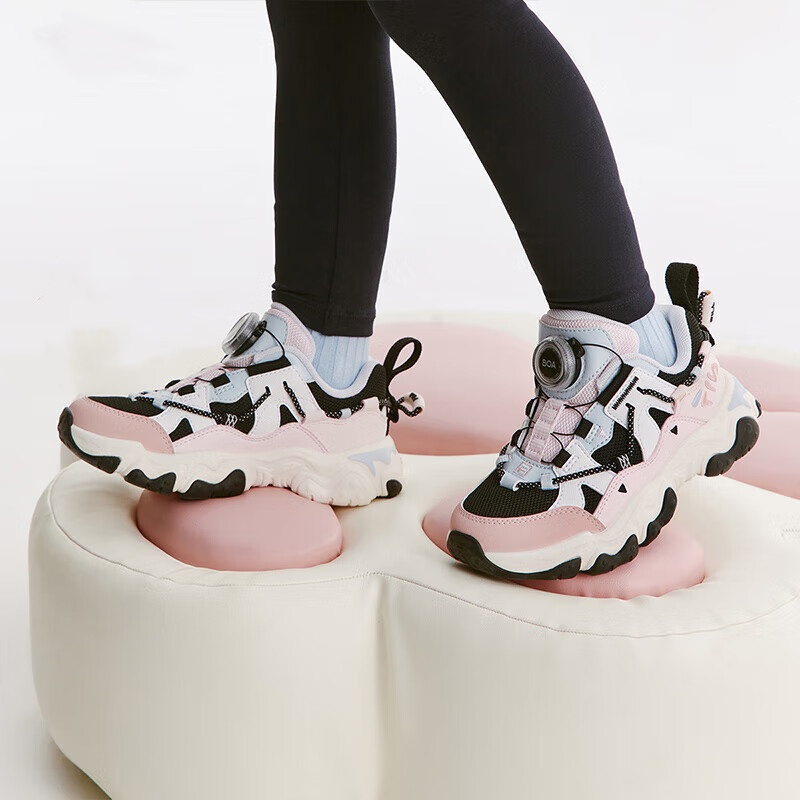 FILA KIDS Низкие детские кроссовки для бега, однотонные, дымчато-розовые, детские — фото 2