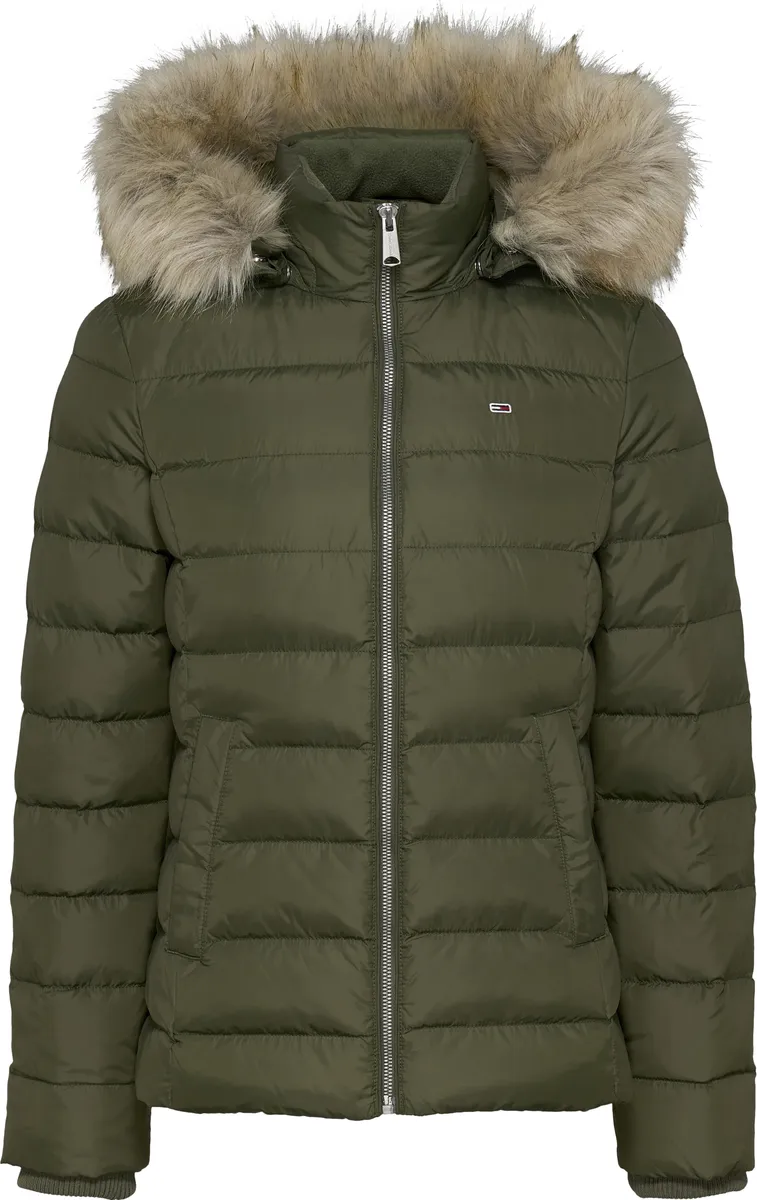 Стеганая куртка Tommy Jeans "TJW BASIC HOODED DOWN JACKET EXT", с капюшоном, с вышивкой логотипа, зеленый — фото 2