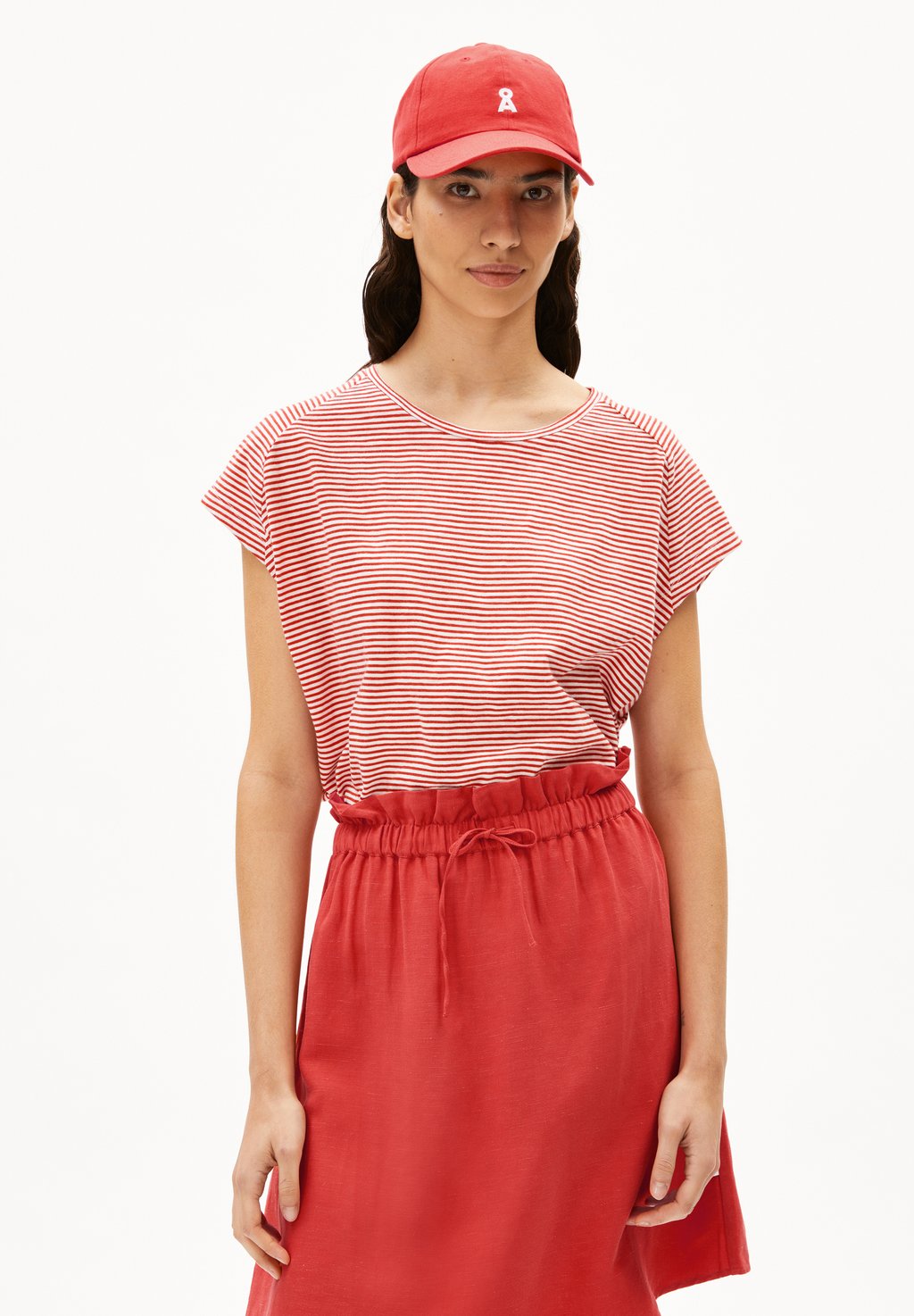 

Футболка с принтом OFELIAA LOVELY STRIPES ARMEDANGELS, темно-красный