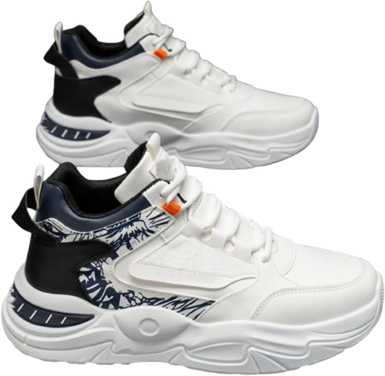 

Мужские кроссовки с толстой подошвой для бега с дышащей конструкцией для тренировок в зале, спортивные кроссовки с улучшенной амортизацией и поддержкой Generic, белый