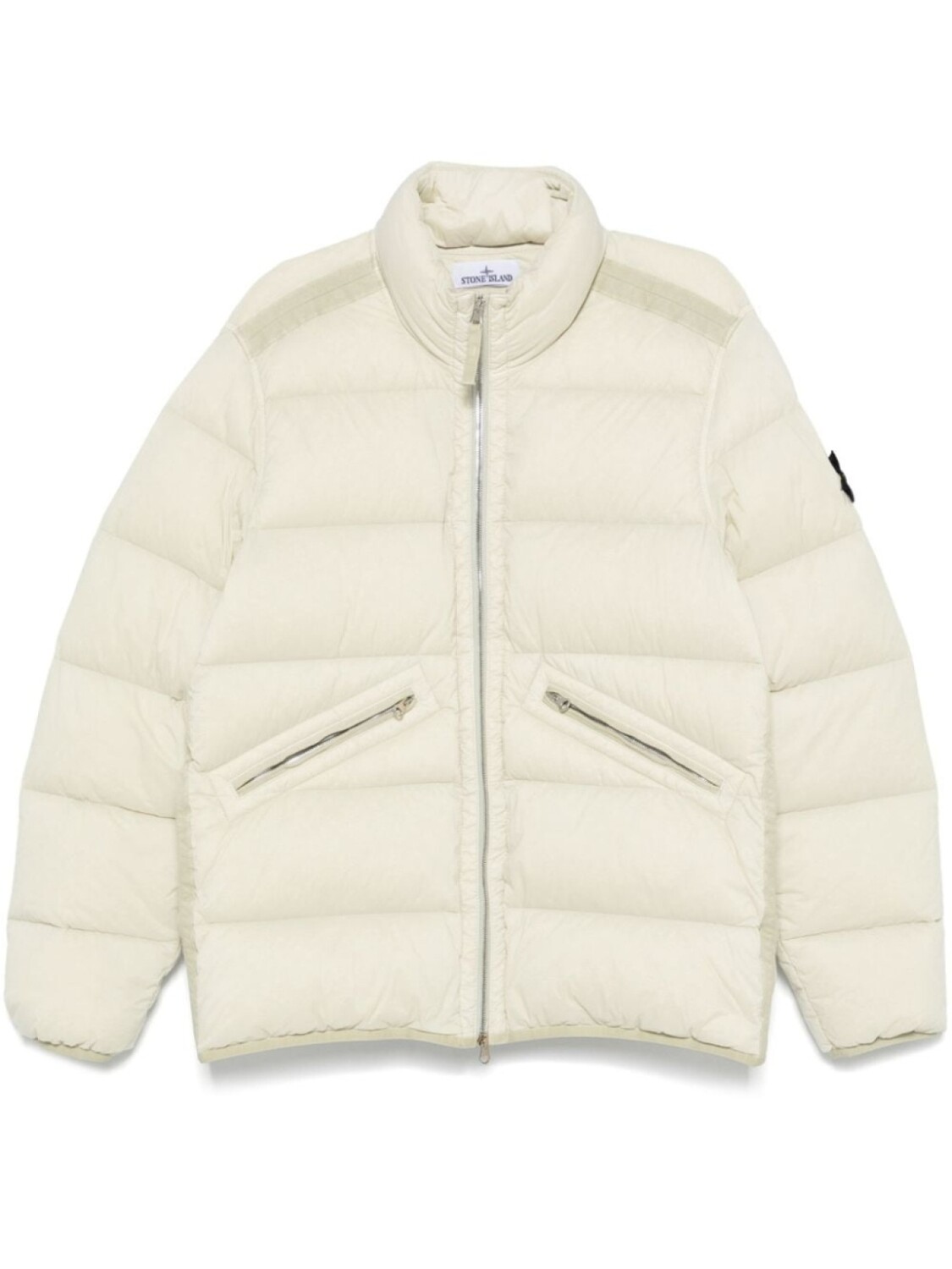 

Stone Island пуховик с нашивкой Compass, нейтральный цвет