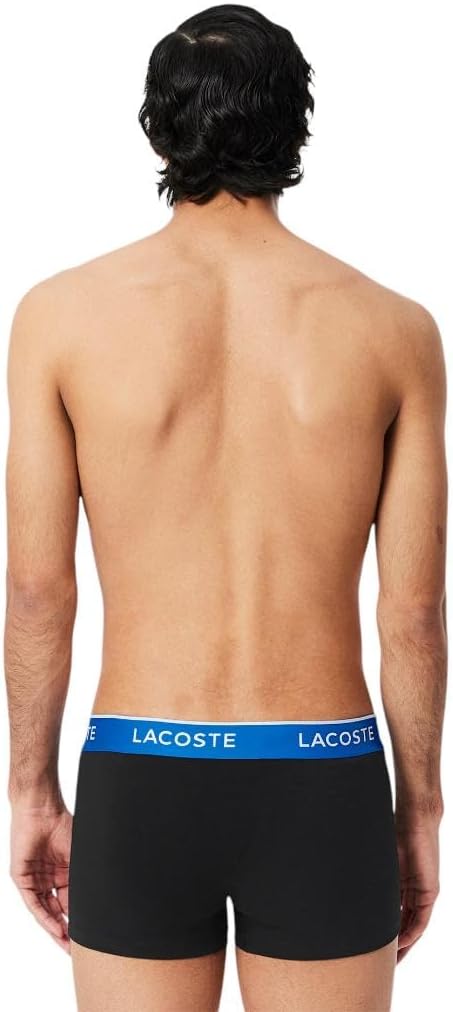 Трусы Lacoste, мужские, хлопковые комплект из трех штук, navy/royal blue/light blue — фото 3