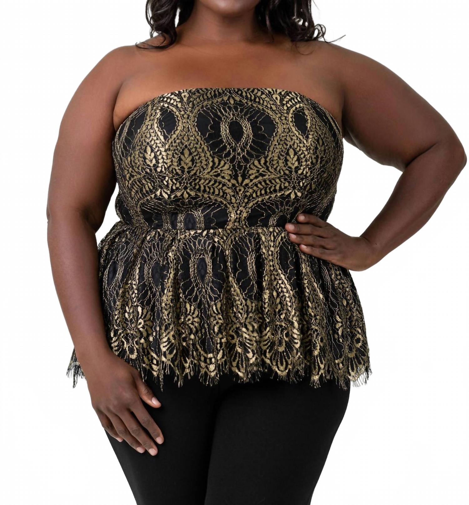 

Золотая кружевная бюстье топ Marée Pour Toi, золотой