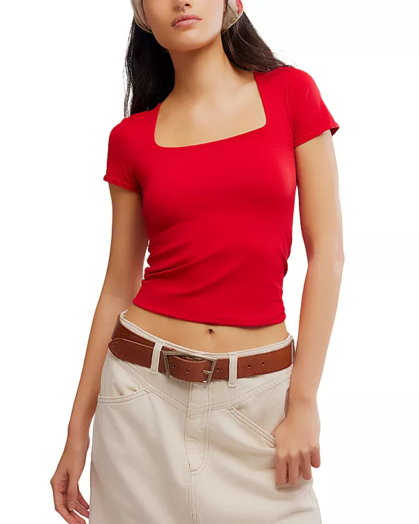 

Футболка Sunfade с чистыми линиями Free People, красный