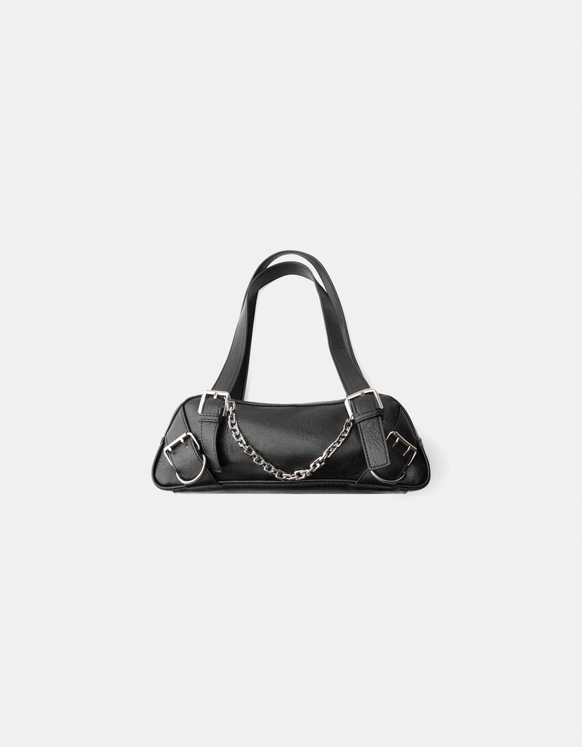 

Сумка для боулинга с пряжками Bershka, черный