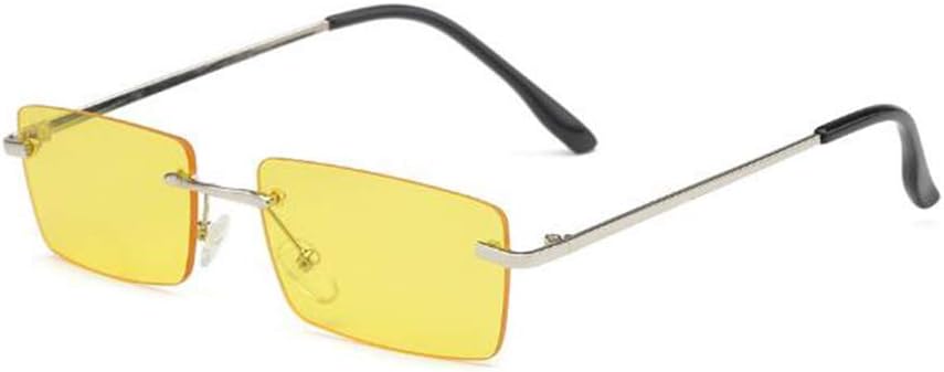 

Женские солнцезащитные очки без оправы из металла, цвет «океанский желтый», мужские солнцезащитные очки с защитой от УФ-излучения (цвет «серебристые ножки» с желтыми блестками) acool, Black Leg Gray Flakes