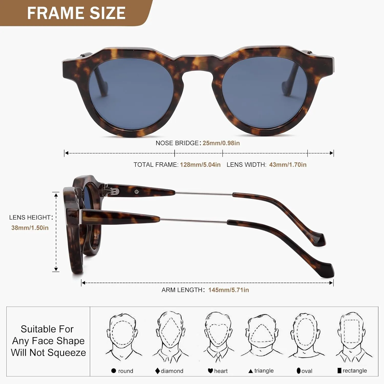 

Классические круглые поляризованные солнцезащитные очки для мужчин и женщин в стиле ретро с защитой UV400, для вождения, рыбалки и гольфа 2020 VentiVenti, Demi/Blue