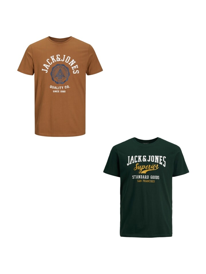 

Футболка Jack & Jones JJELOGO, цвет braun-grün