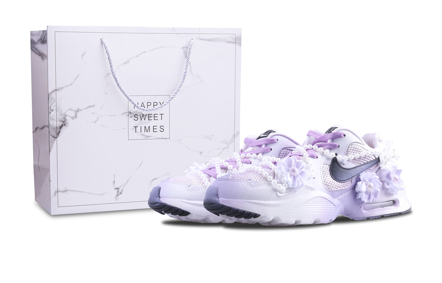 

Кроссовки Air Max Fusion женские с низким верхом, белые/фиолетовые Nike