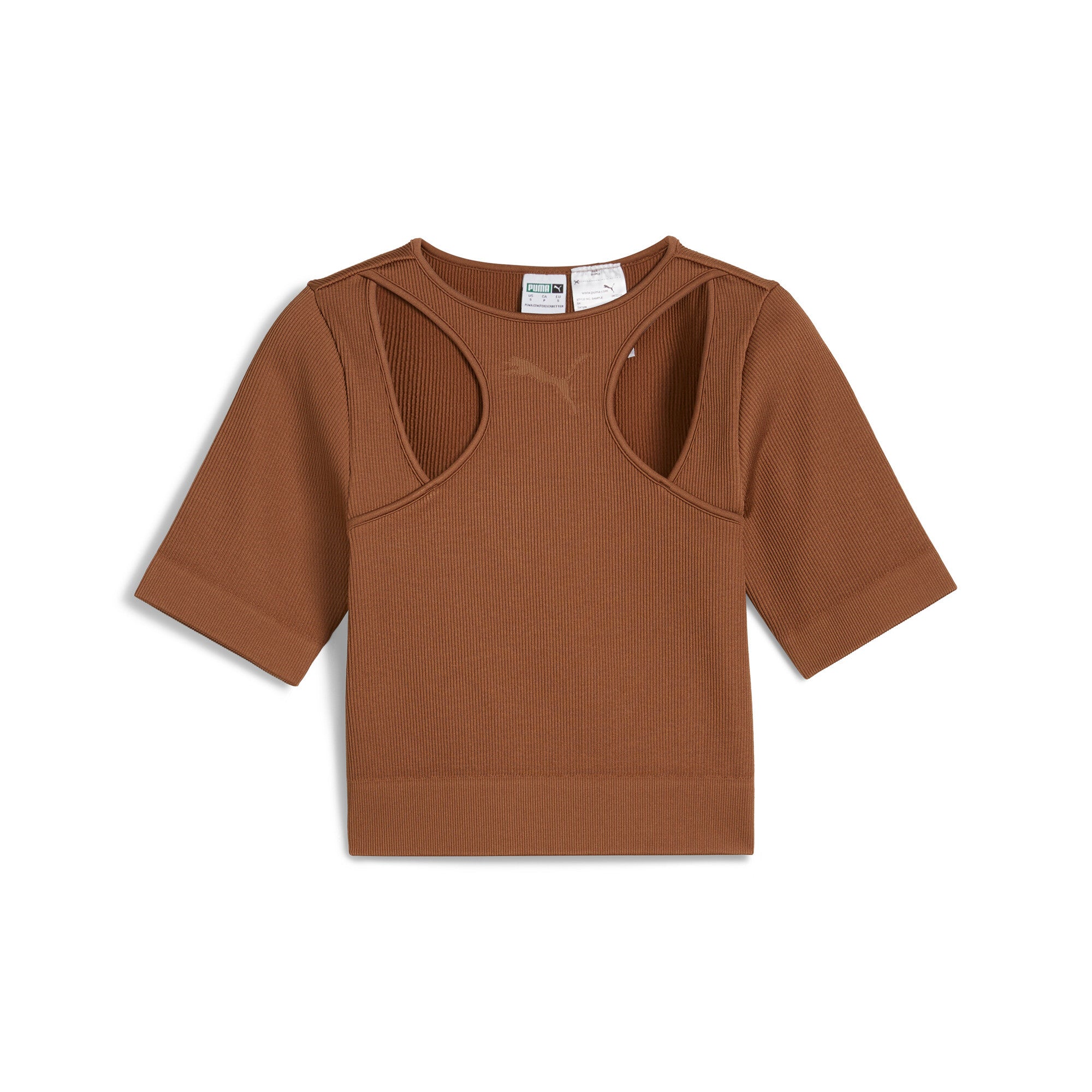 

Футболка женская PUMA DARE TO MUTED MOTION, цвет brown mushroom