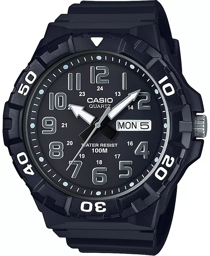 

Мужские черные часы с ремешком из смолы 50 мм Casio