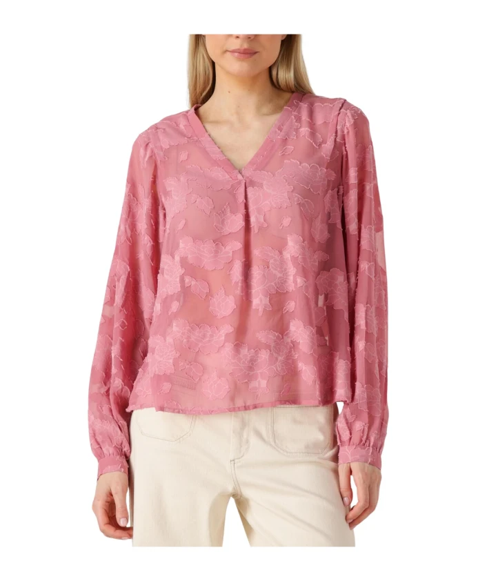 

Красная шифоновая блузка с цветочным принтом Aaiko, розовый