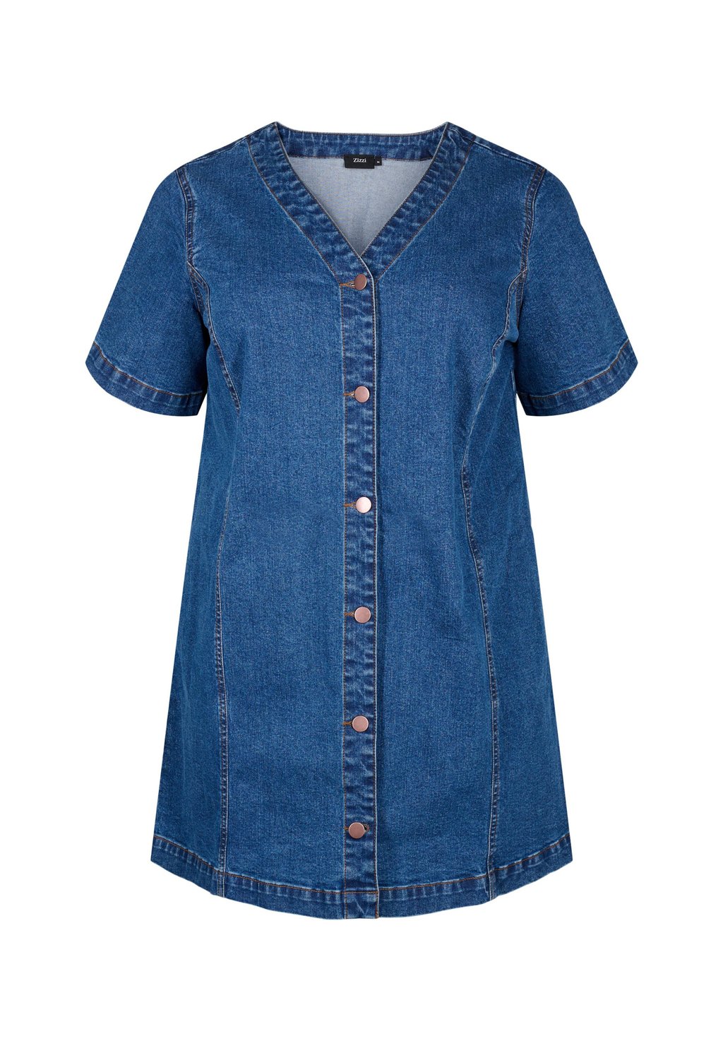 

Джинсовое платье MIT V-AUSSCHNITT Zizzi, цвет Blue Denim