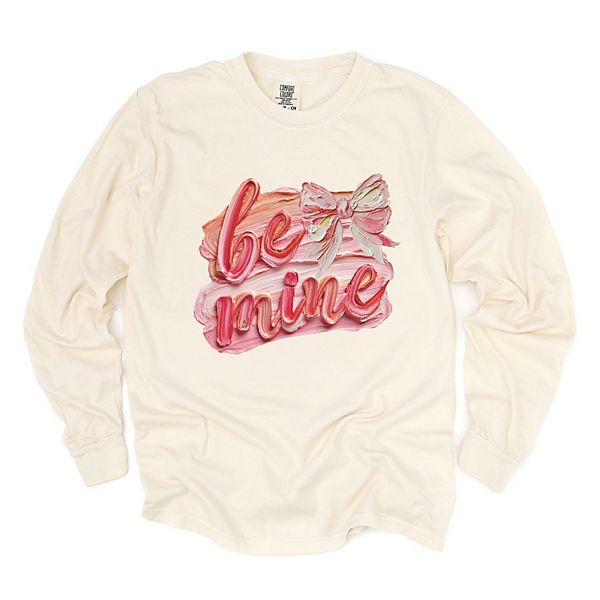 

Футболка Be mine с длинным рукавом и принтом, окрашенная в стиле garment dyed Simply Sage Market, Ivory