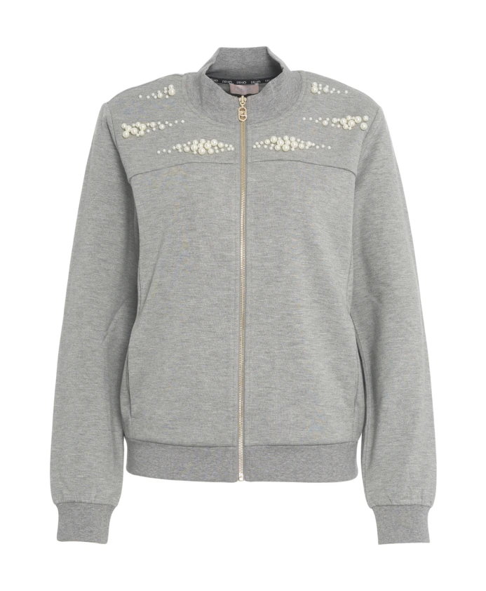 

Толстовка с жемчужной отделкой, серый, осень-зима 2025 Liu Jo, серый