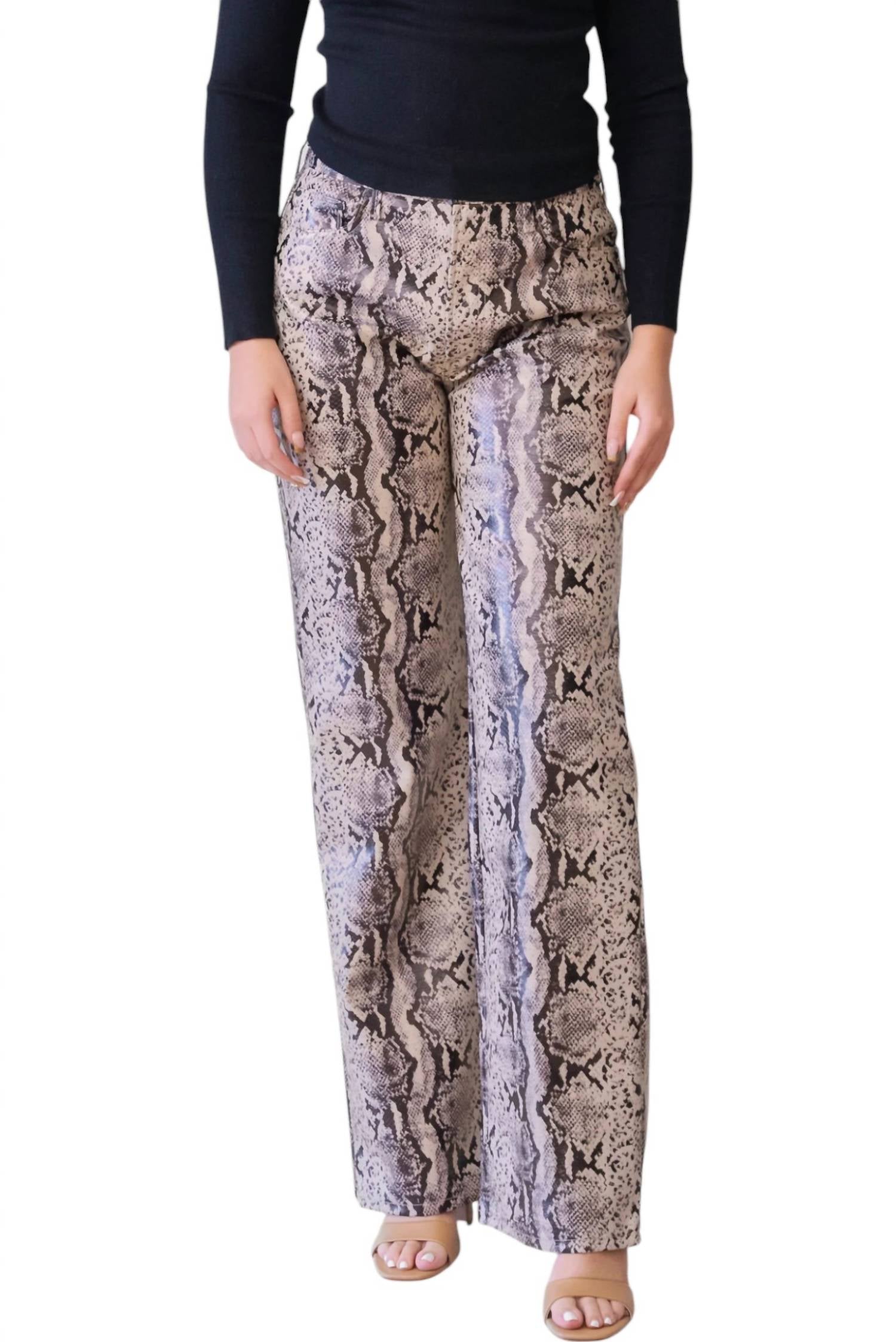 

Брюки Maven Heel со змеиным принтом Mother, цвет snake print