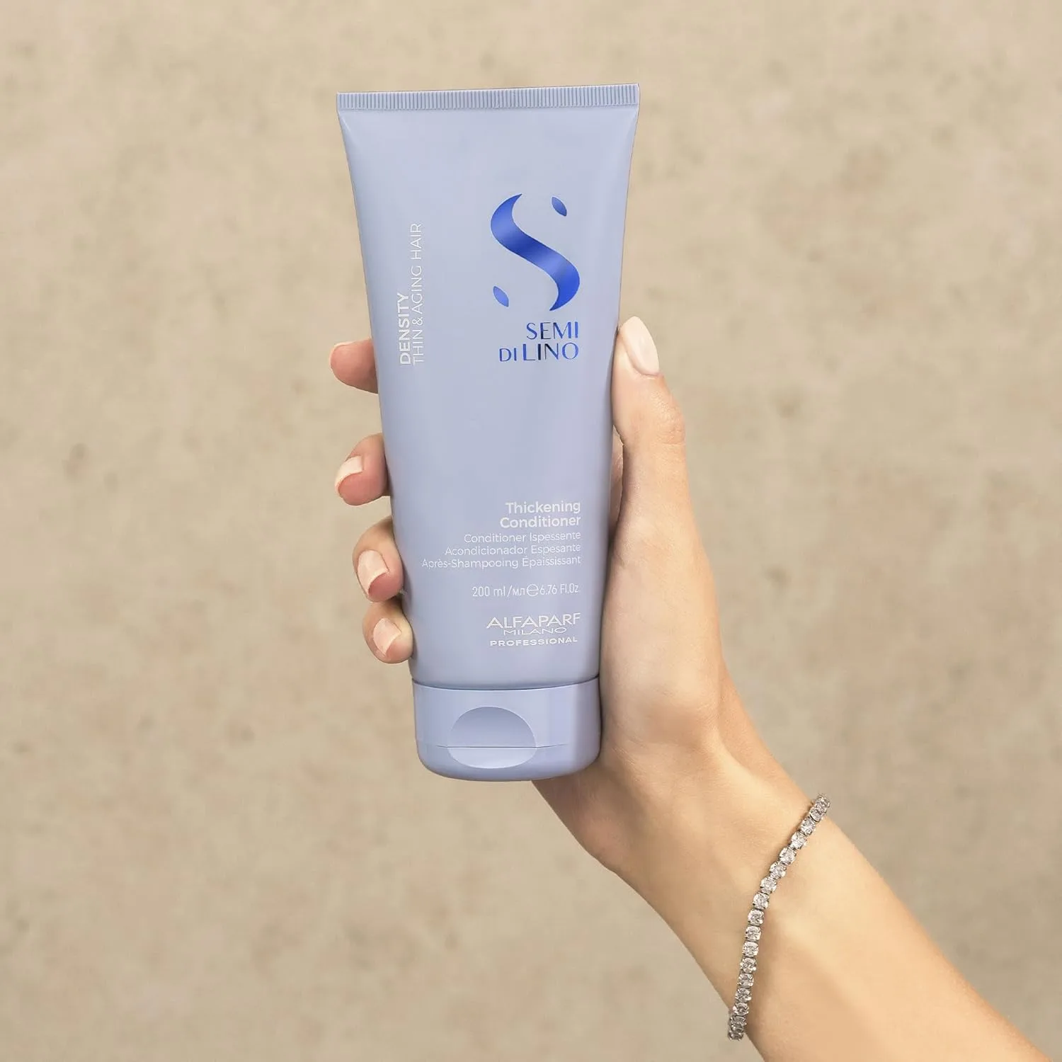 ALFAPARF MILANO Semi di Lino Density Thickening Conditioner - пептиды и амино кислоты для тонких и редких волос, разглаживает, смягчает, придает объем и густоту 191.65 г (1 шт.) — фото 4