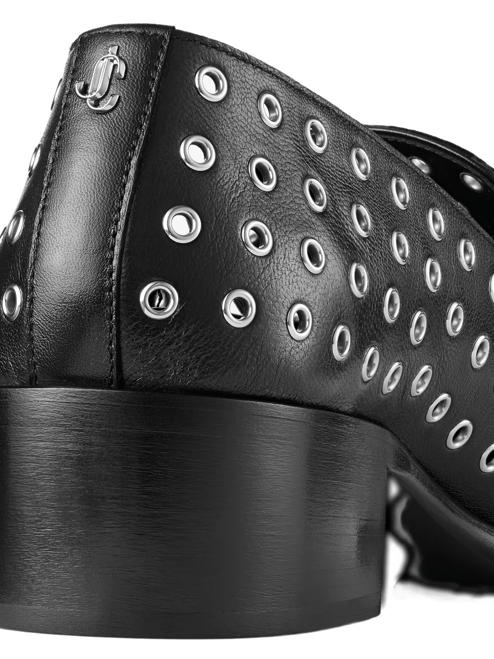 Лоферы Eliot на каблуке 45 мм с люверсами Jimmy Choo, черный — фото 4