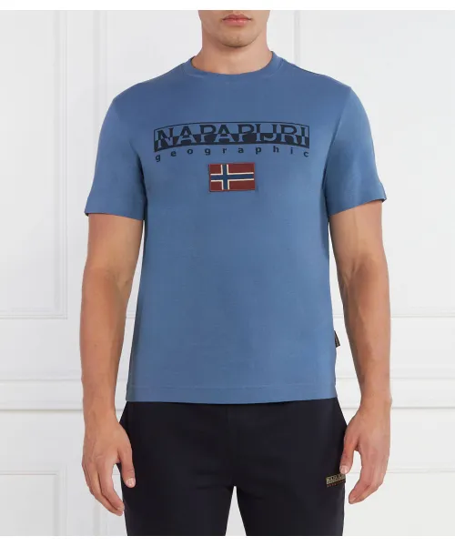 

Футболка с-аяс Regular fit Napapijri, синий