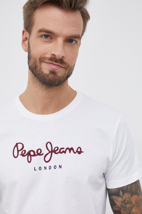 

Хлопковая футболка EGGO N Pepe Jeans, белый