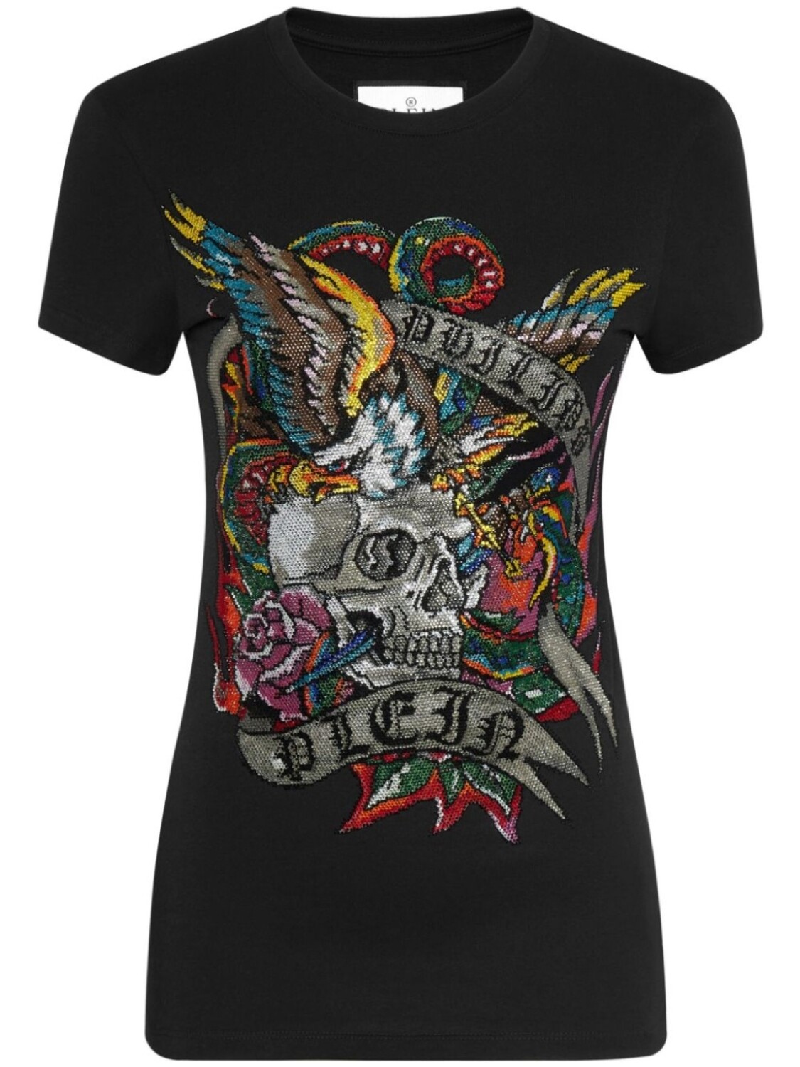 

Philipp Plein футболка Crystals Tattoo, черный