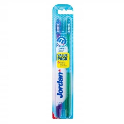 

New1 Зубная щетка Jordan Target Teeth Gums, средняя, 2 шт.