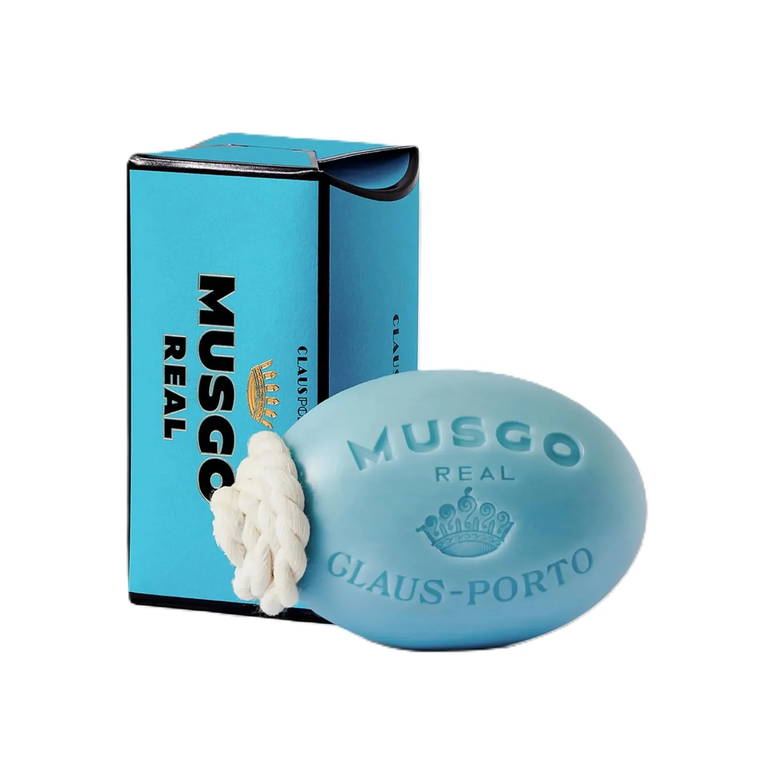 Claus Porto - мыло на веревке Musgo Real Alto Mar с водянистым ароматом мяты и экстрактом атлантической фукуса, насыщенное и кремовое для мужчин и женщин, ручной работы, долгоиграющее (190 г)
