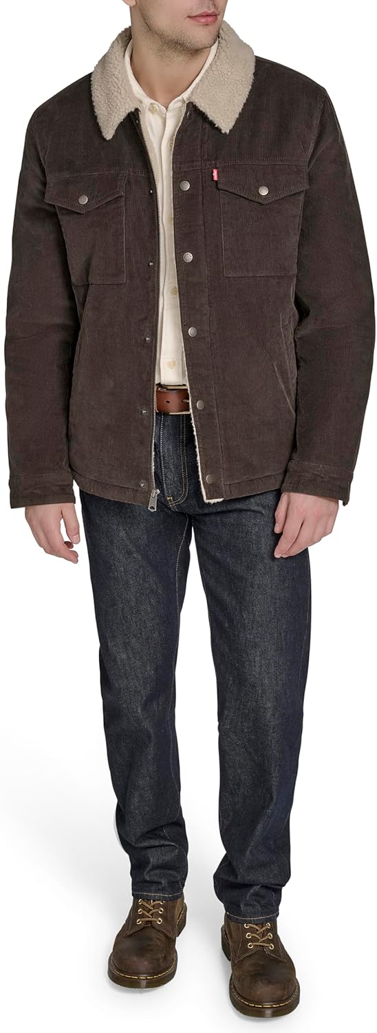 Мужская вельветовая куртка Levi's с подкладкой из шерпы (стандартные размеры, большие и высокие), Turkish Coffee — фото 2