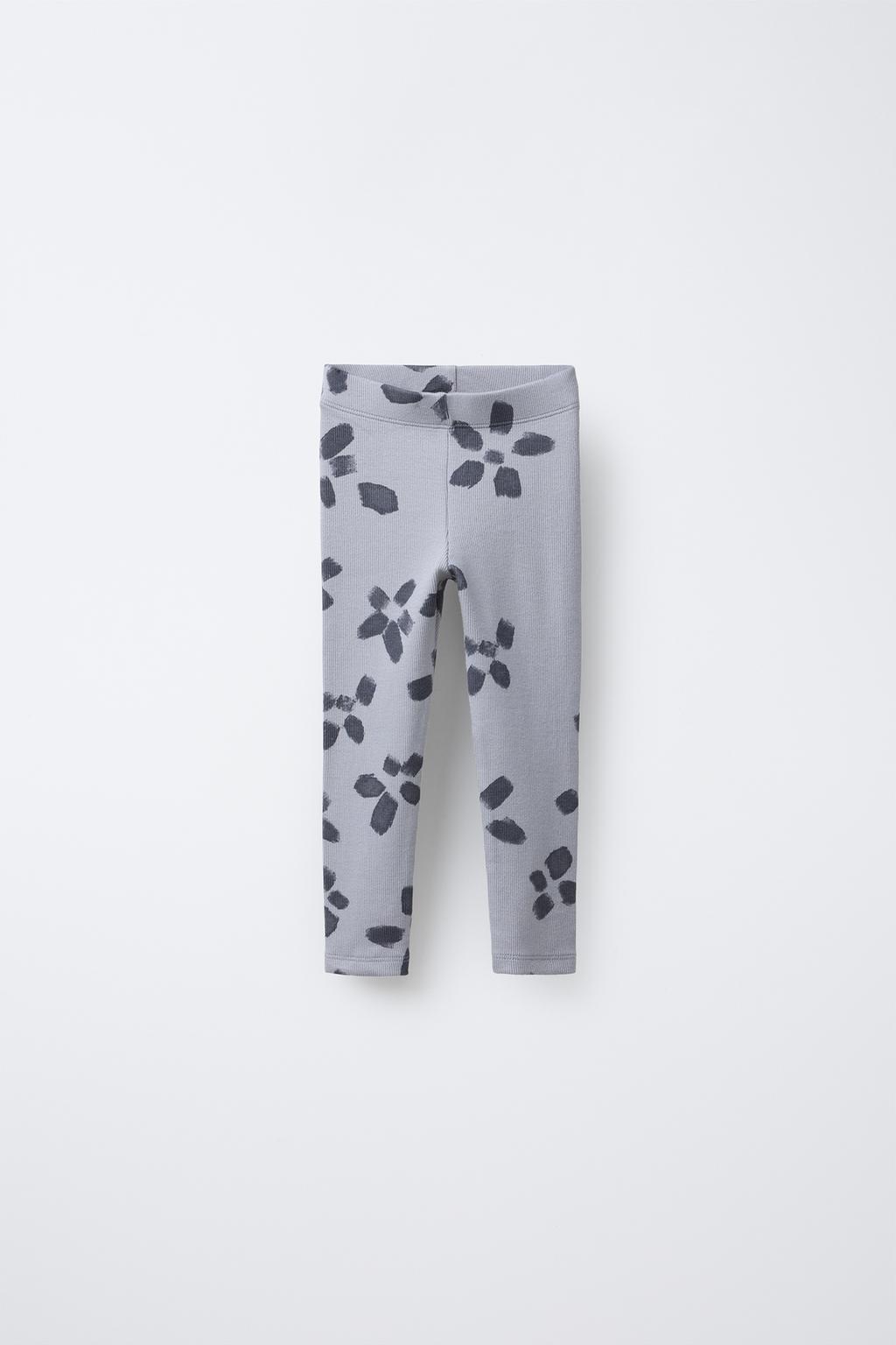 

Леггинсы в рубчик с цветочным принтом ZARA, цвет Grey/Blue