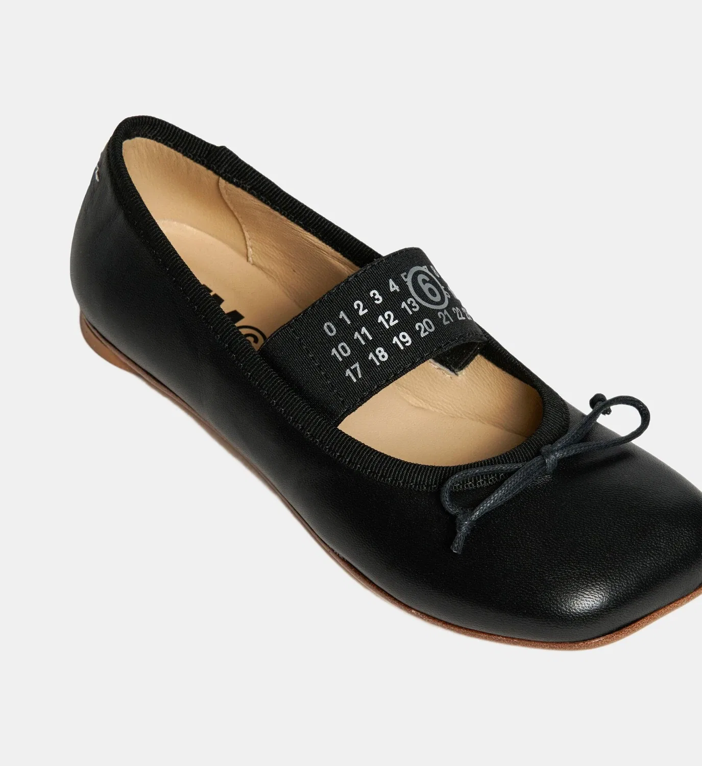 Балетки из кожи с логотипом Numeric Mm6 Maison Margiela, черный — фото 2