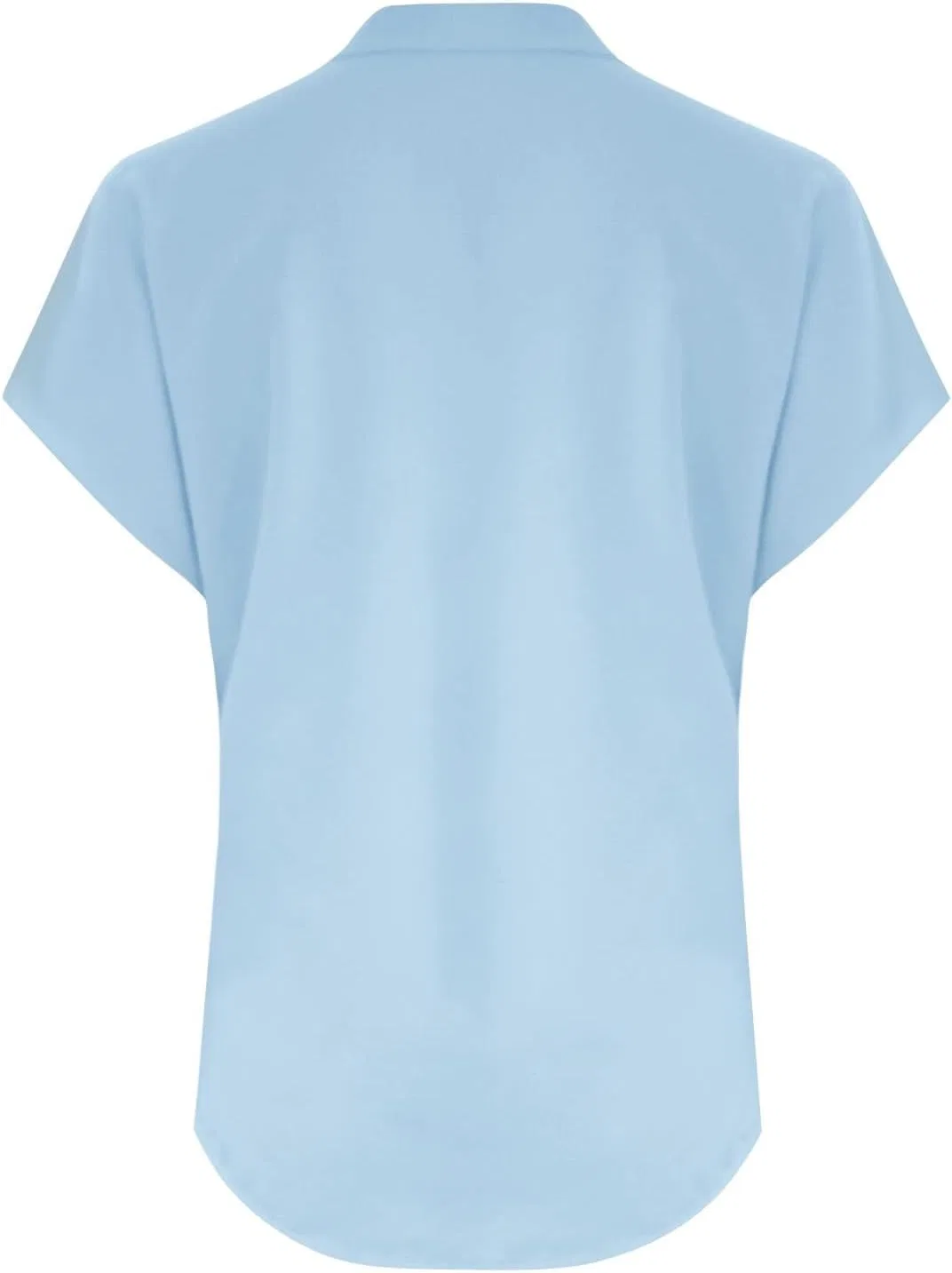 Женская блуза с V-образным вырезом, свободный крой, Light Blue — фото 4
