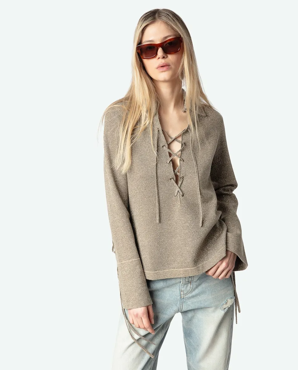 

Женский свитер с длинным рукавом Listy Zadig & Voltaire, золото