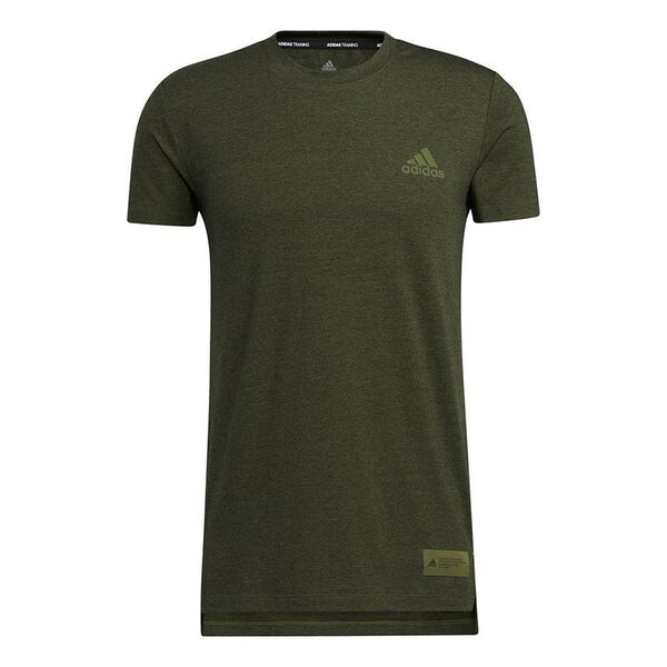 

Футболка stu tech tee однотонные тренировочные спортивные с коротким рукавом Adidas, зеленый
