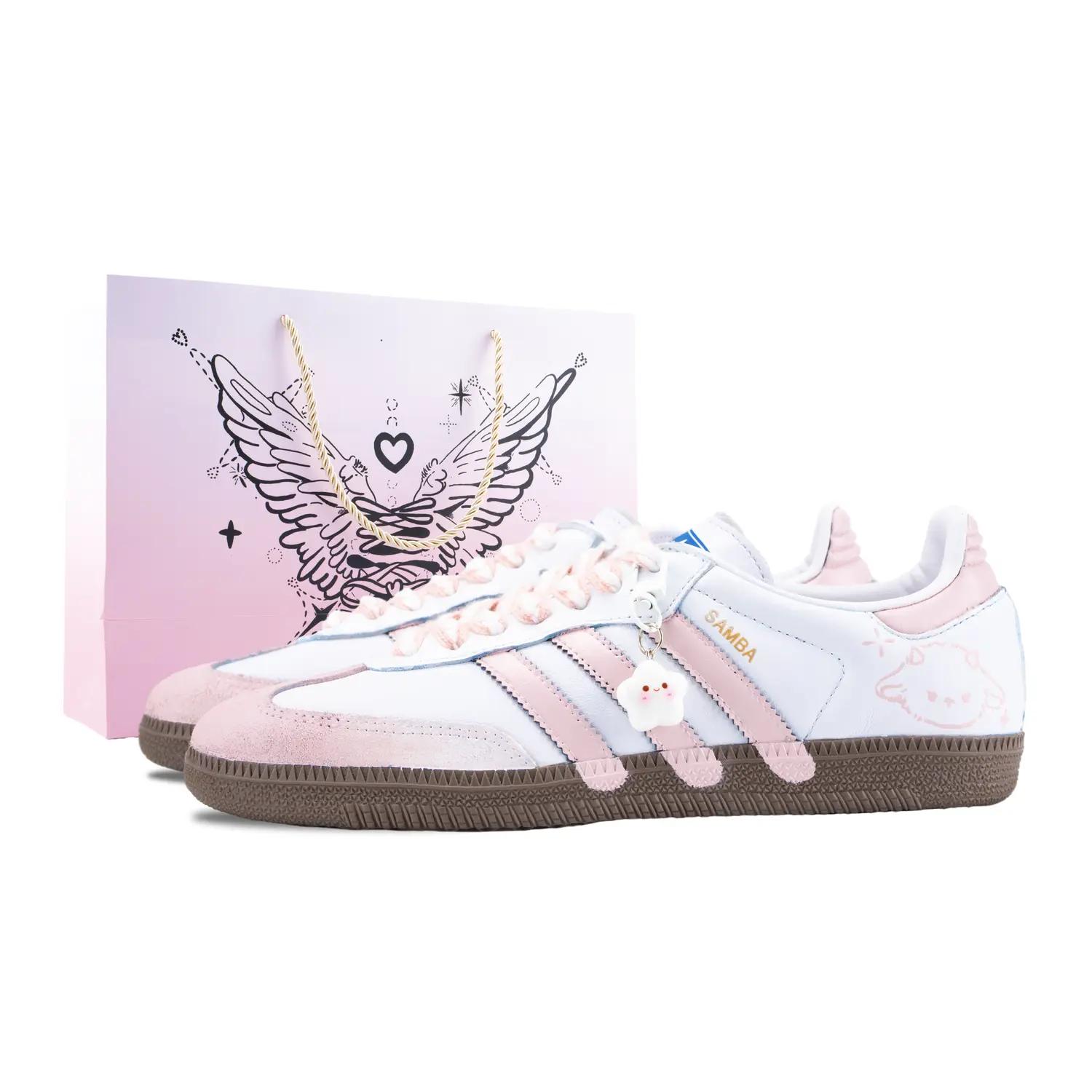 

Adidas Samba OG Pink Mist Gummies Износостойкие низкие кроссовки в стиле немецкой армии, унисекс, розовые