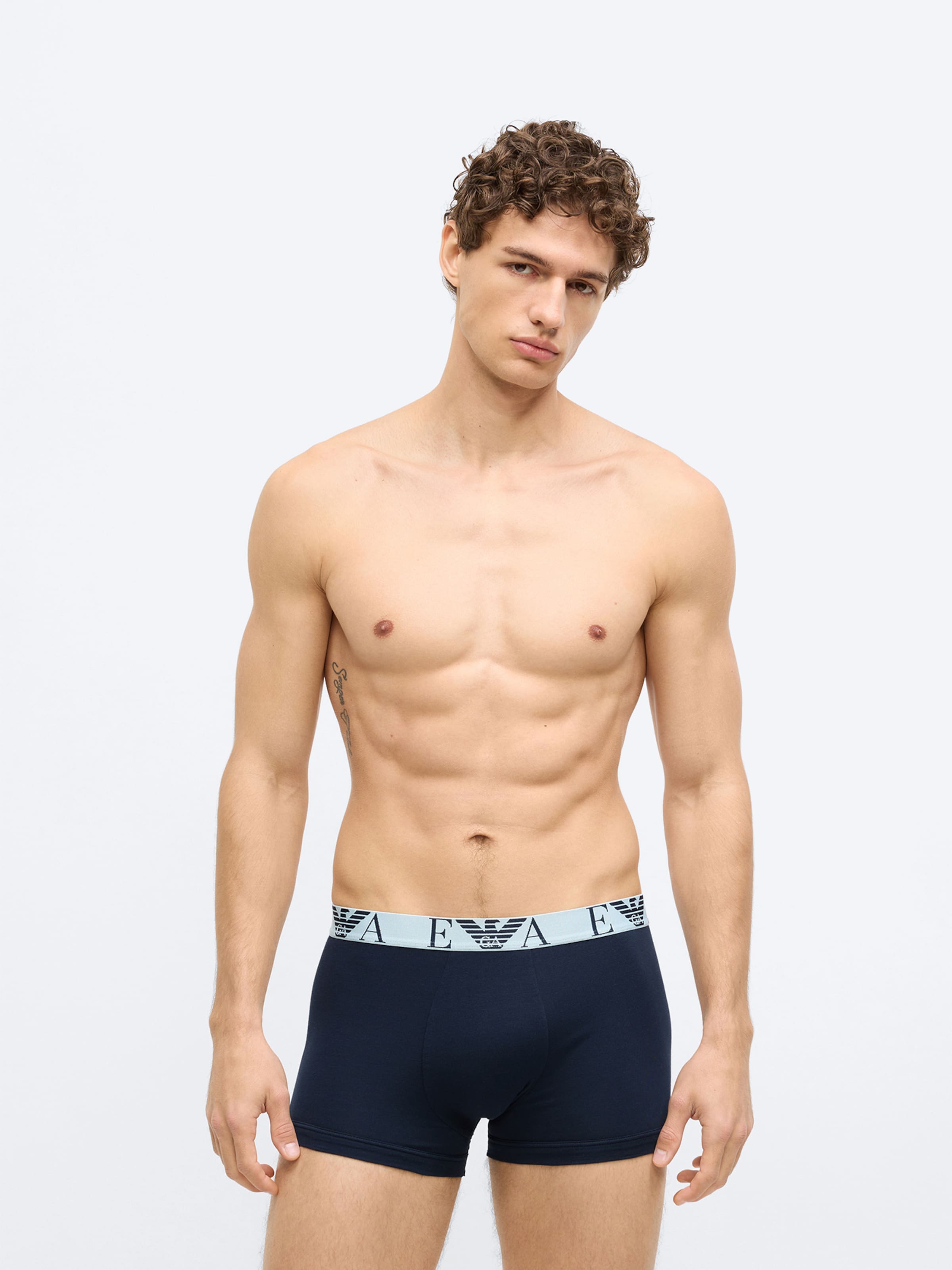 Emporio Armani Боксеры в цвете Navy, Pastel Blue, Light Blue — фото 2