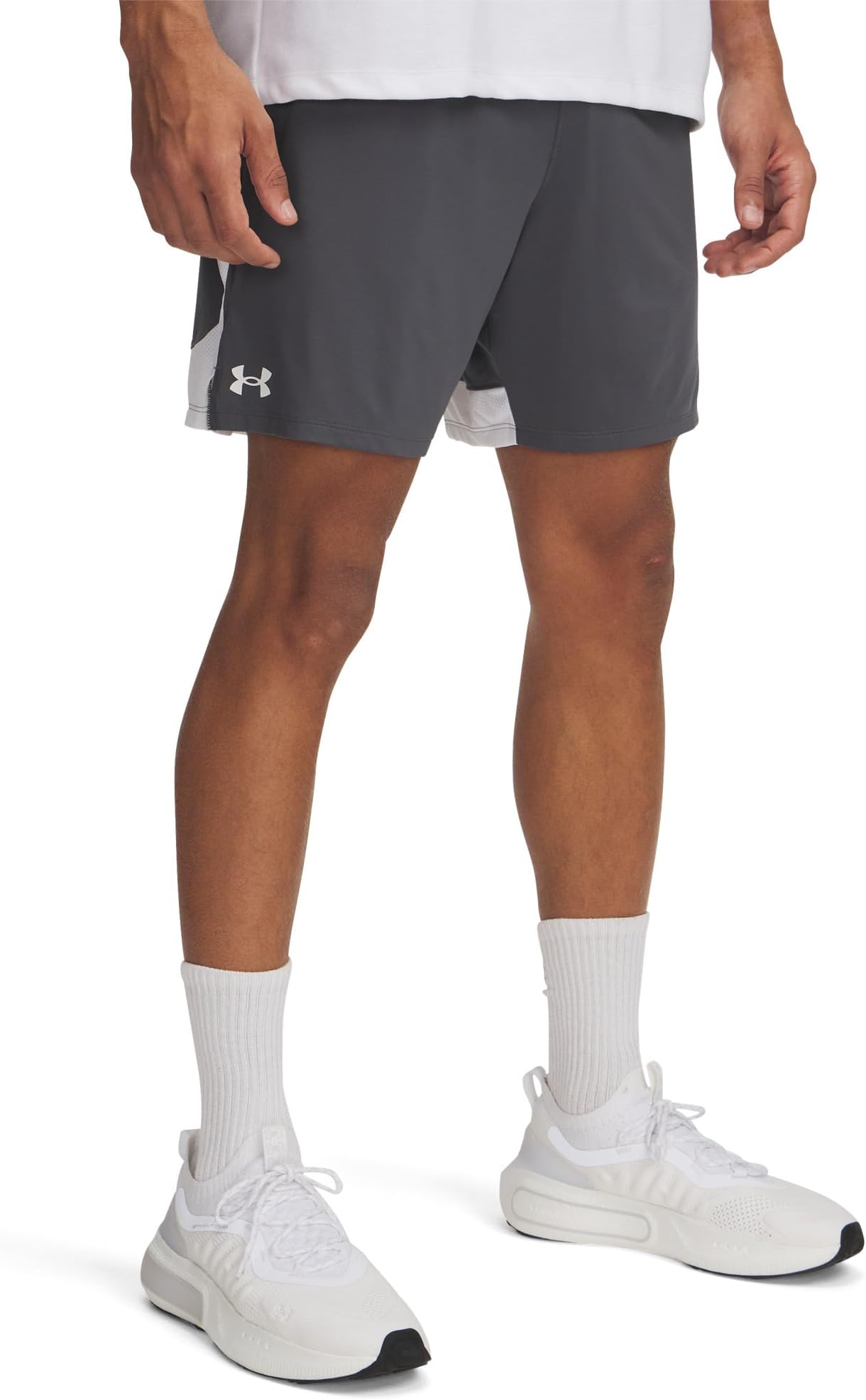 

Шорты Under Armour 7" Tech Vent Shorts, цвет Castlerock/White/White
