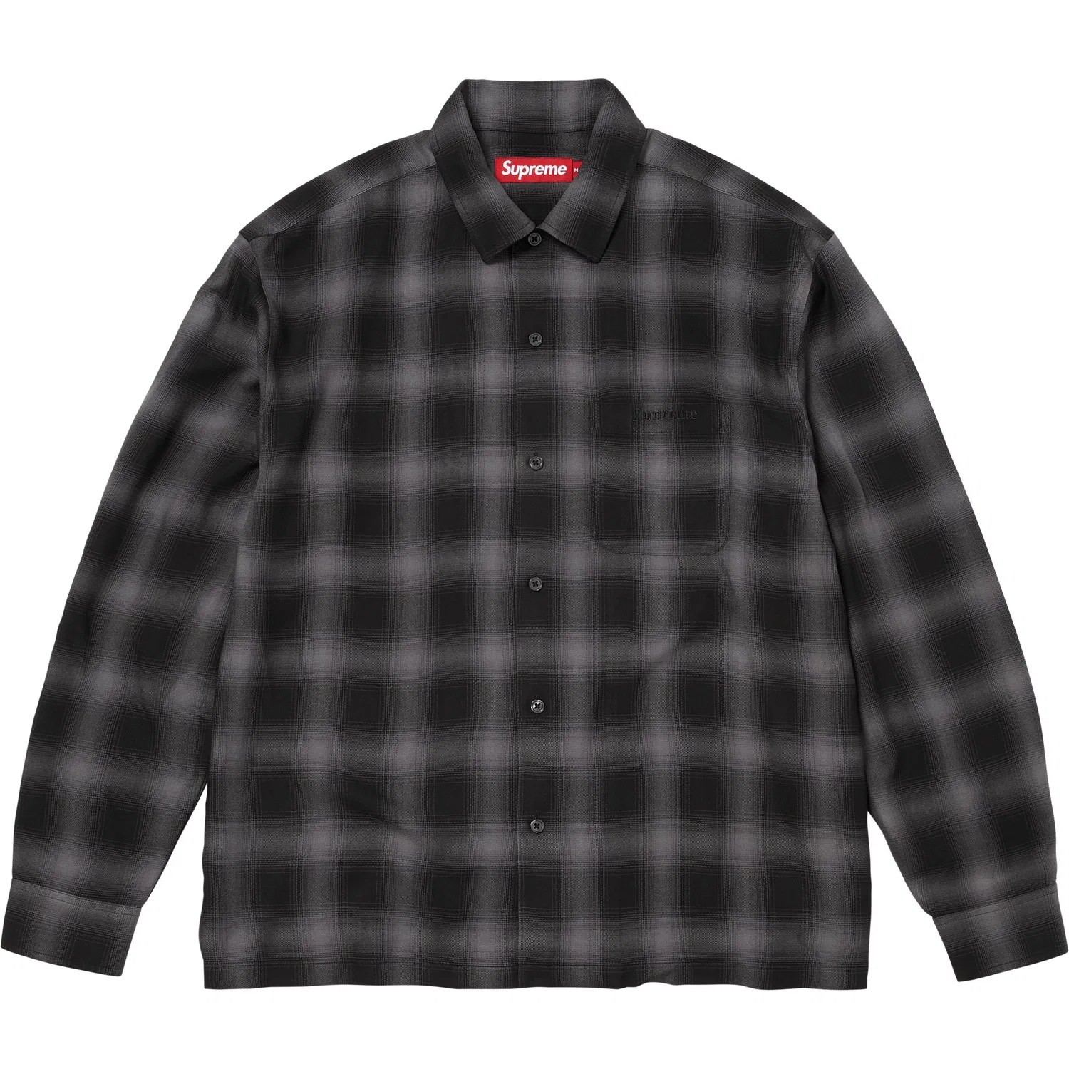 Рубашка Shadow Plaid из вискозы, унисекс, SS26 WEEK5 Supreme, Black