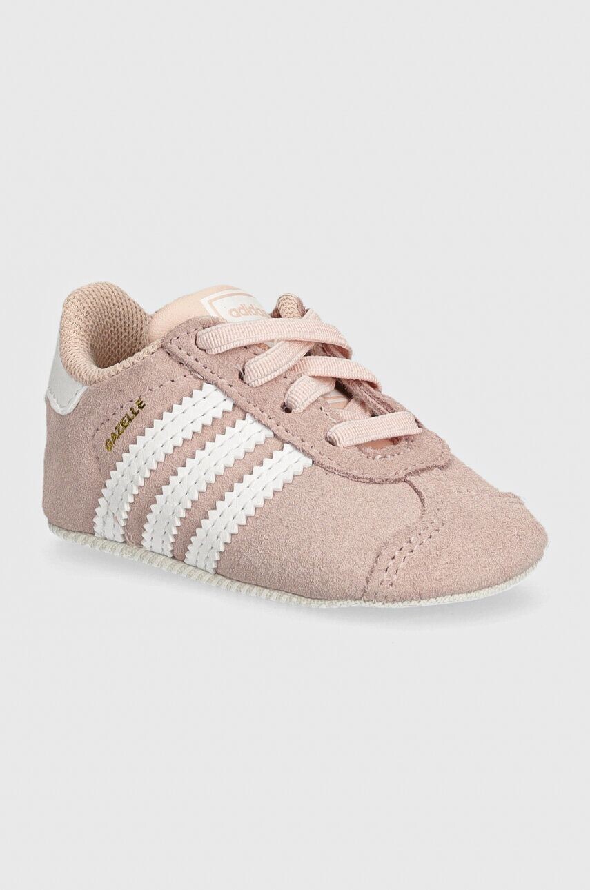 

Кожаные туфли adidas Originals для новорожденных GAZELLE CRIB, розовый