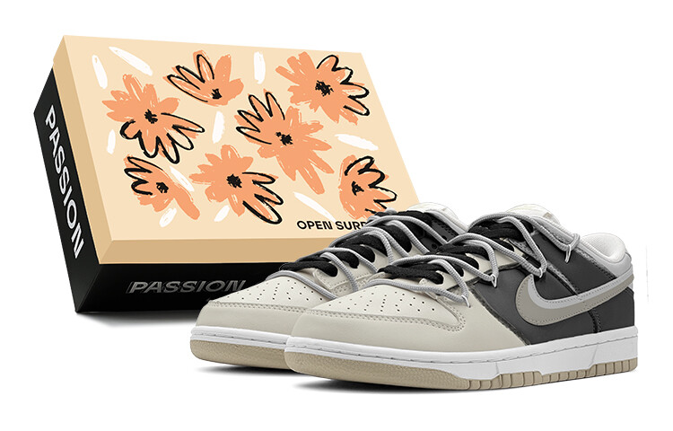 

Кроссовки Nike Dunk Skateboarding Shoes Men Low-top Beige, черный