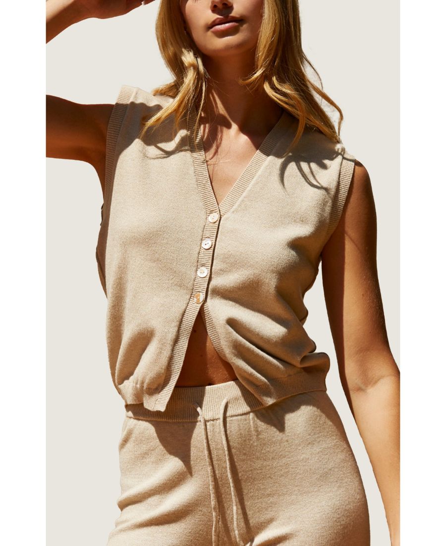 

Женский вязаный жилет-свитер Sabrina CRESCENT, Beige/khaki + beige