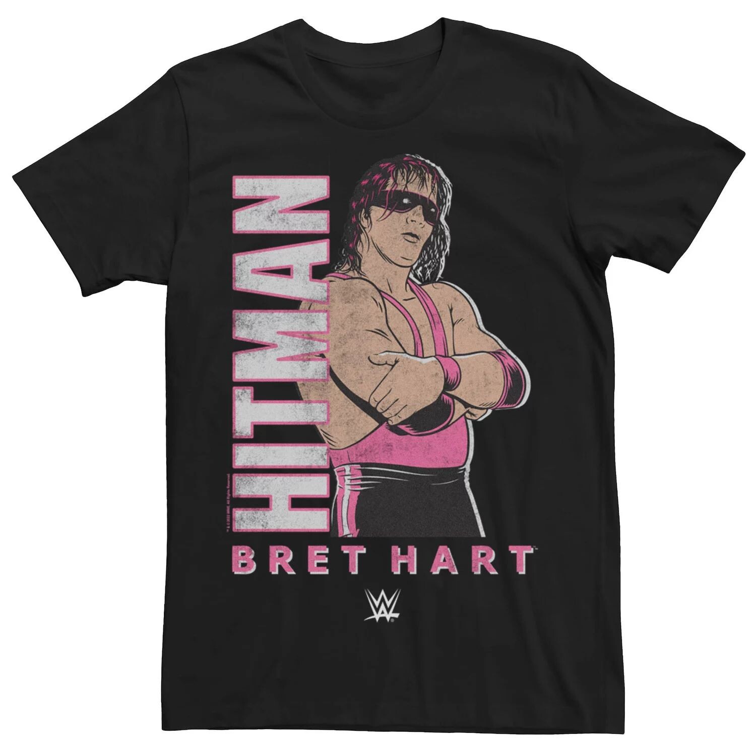 

Мужская футболка с ретро-плакатом WWE Hitman Bret Hart Licensed Character