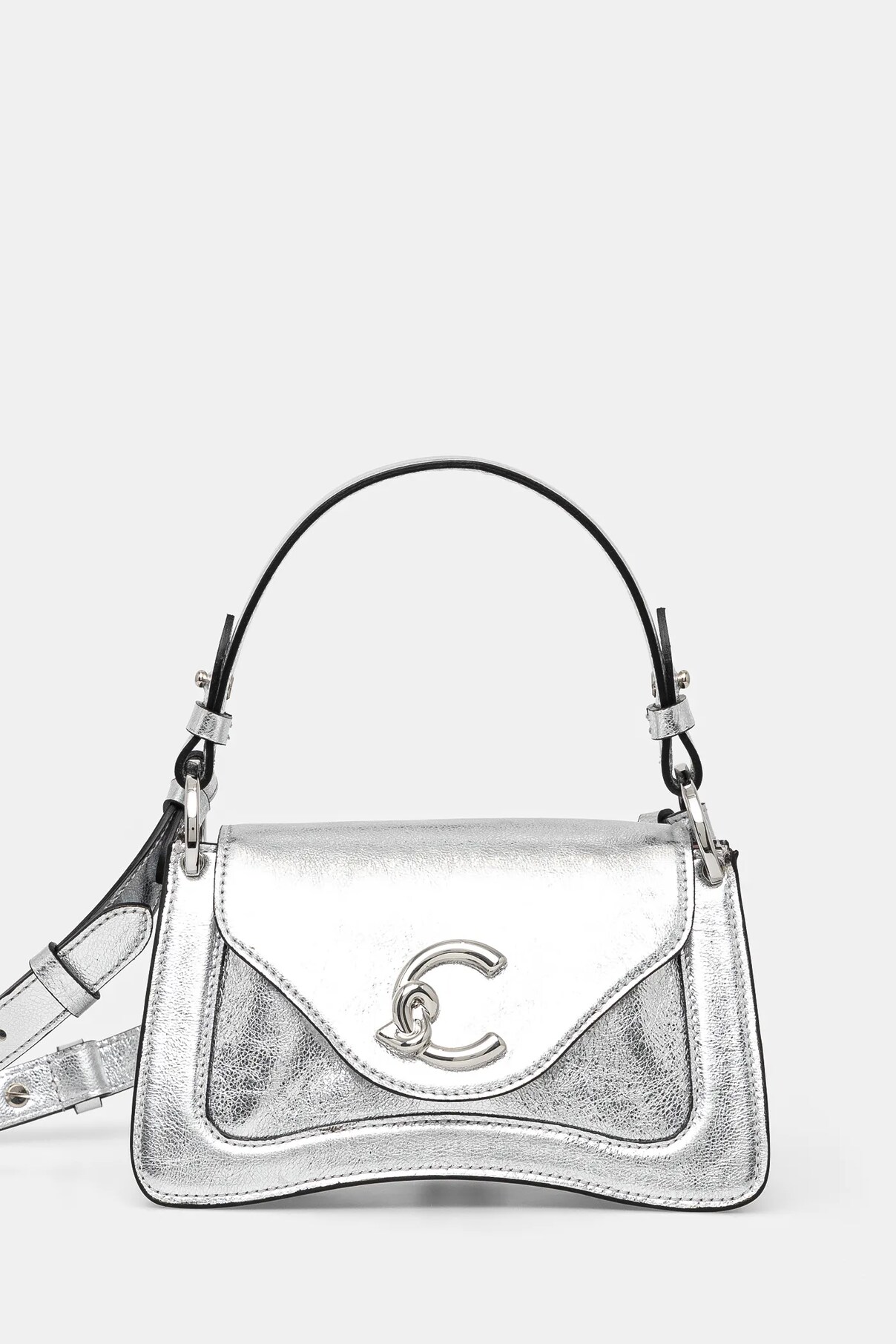 

Кожаная сумка Coccinelle, серебряный