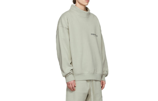 Толстовка Fear of God Essentials FW21 Mock Neck Sweatshirt Green Concrete, зеленый — фото 3