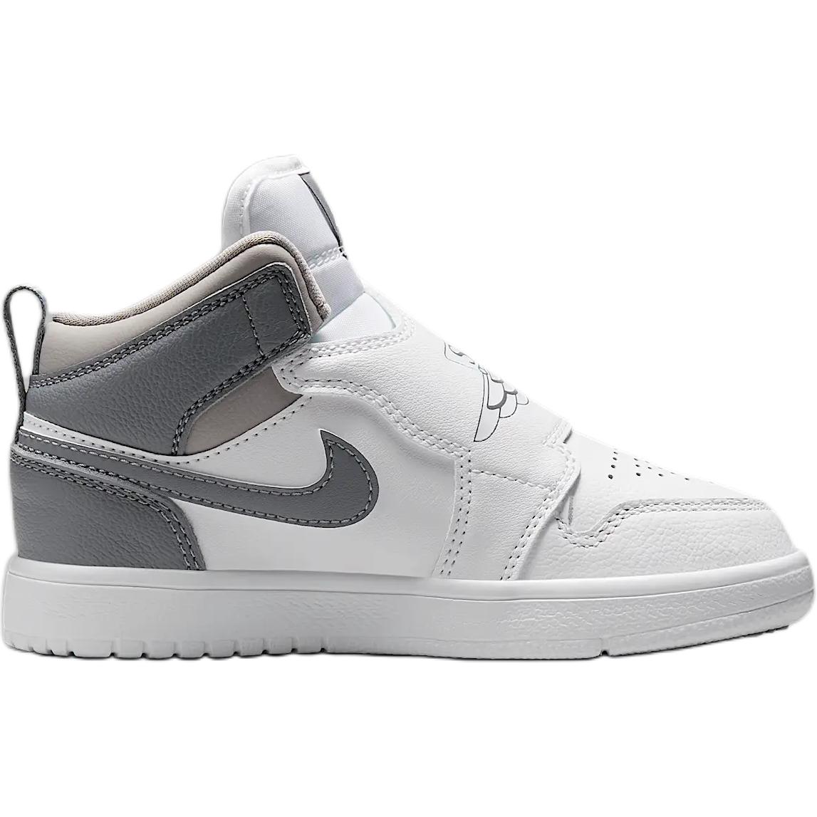 Jordan Серые белые детские скейтбординговые кроссовки Sky 1 Slip Resistant Abrasion Resistant High top — фото 3