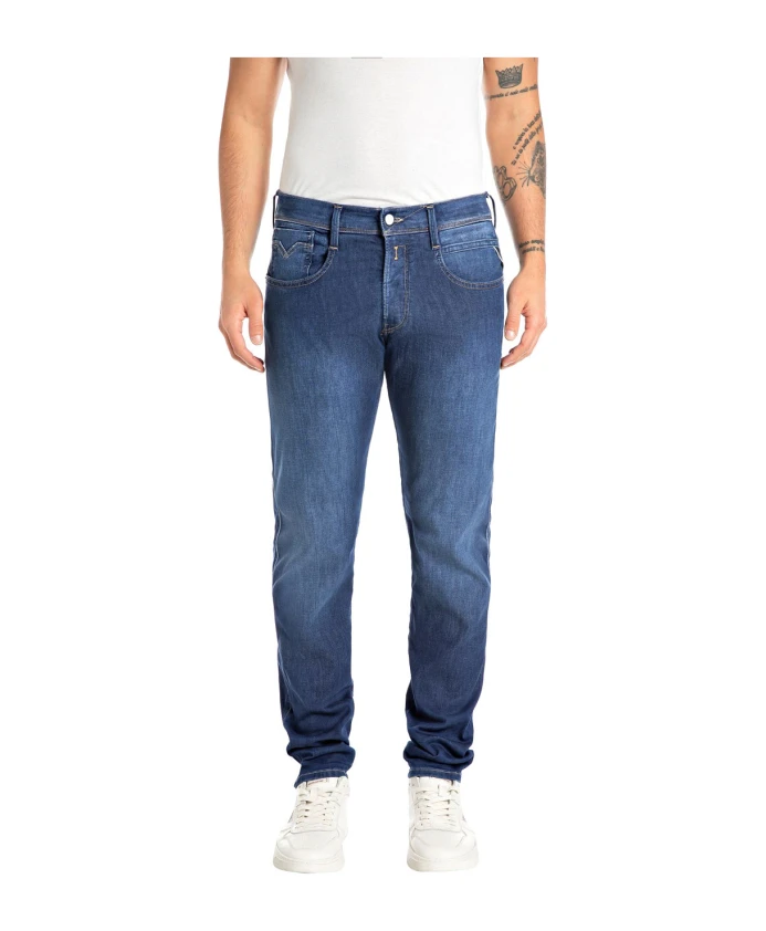 

Темно-Синие джинсы зауженного кроя Replay, синий