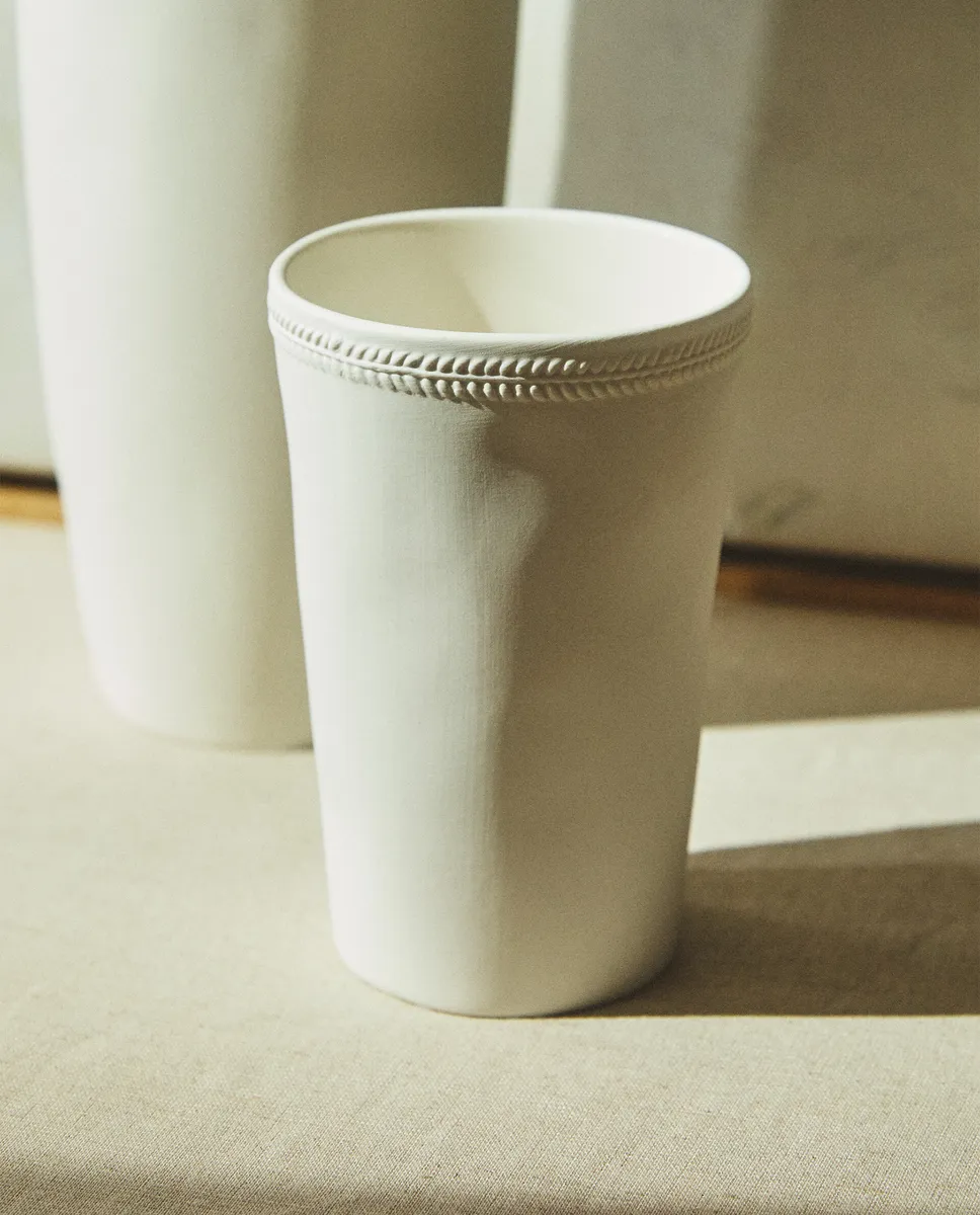

Керамический держатель для зубных щеток с окантовкой Zara Home, белый