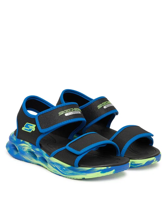 Сандалии S-Lights: Sola Glow Sandal - Fusion Brights 407032L/BKBL Black Skechers — фото 2