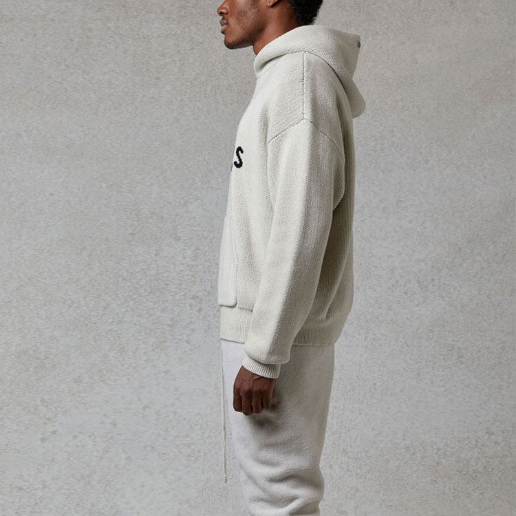 Толстовка с капюшоном вязаная FW20 Fear Of God Essentials, Овсяная — фото 4