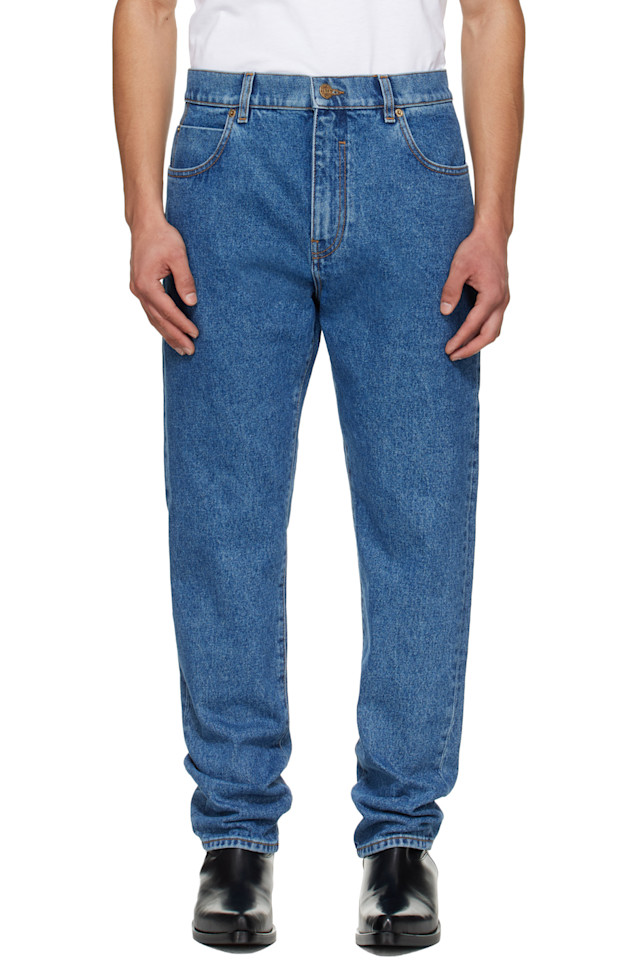 

Джинсы прямого кроя Balmain, синий